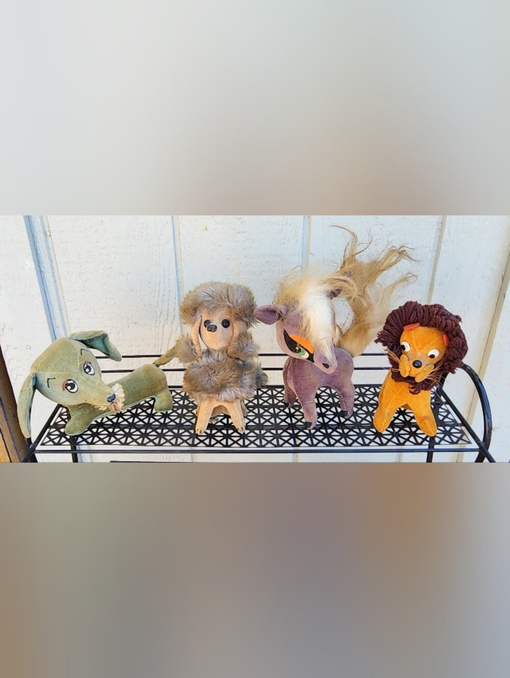 MCM Kamar 1960's Lot Of 5 Plush Animal Figurines Set